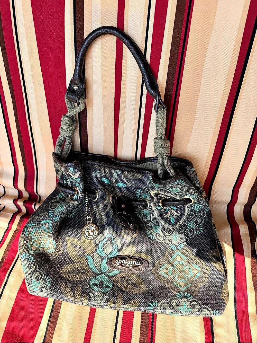 Spartina 449 Floral Shoulder Bag in Brown & Blue